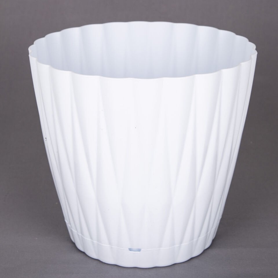 Plastik İstiridye Saksı, Beyaz - No:4, 5,5 Litre, 22x20 cm