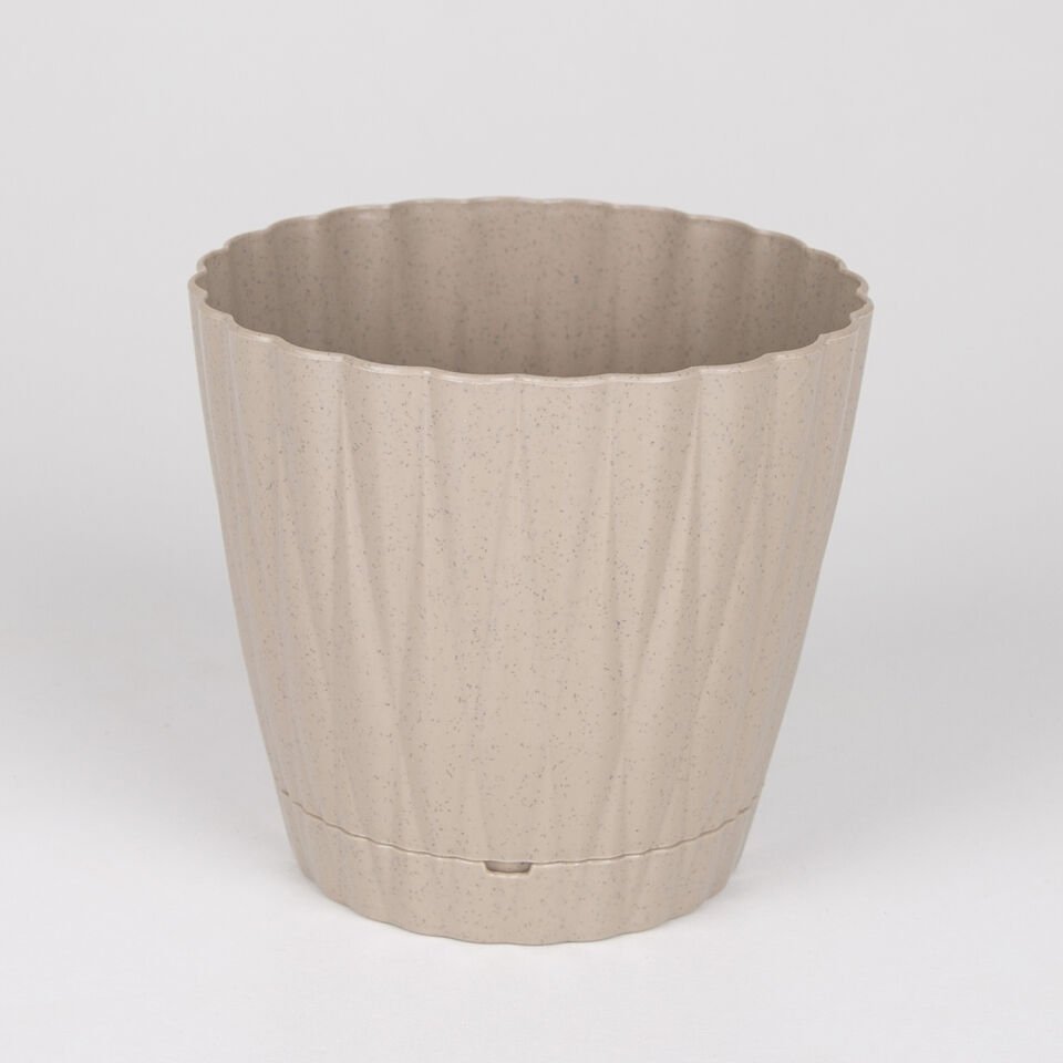 Plastik İstiridye Saksı, Bej - No:1, 0,9 Litre, 12x11 cm