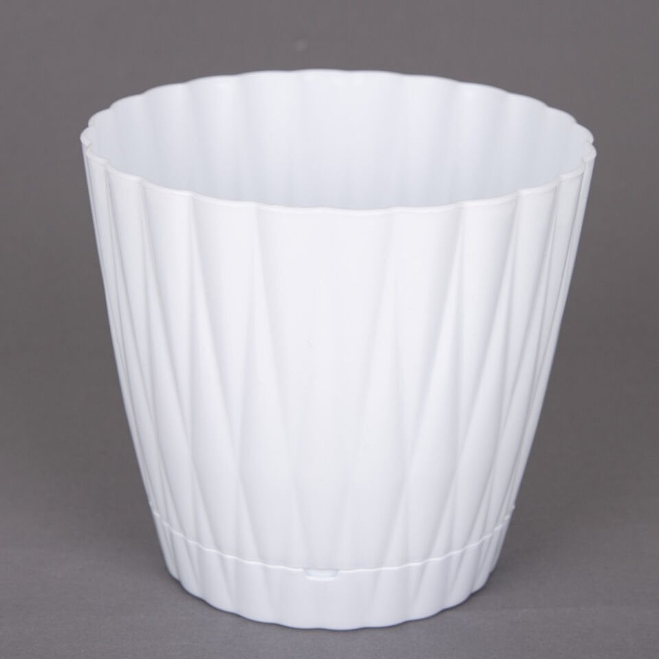 Plastik İstiridye Saksı, Beyaz - No:1, 0,9 Litre, 12x11 cm