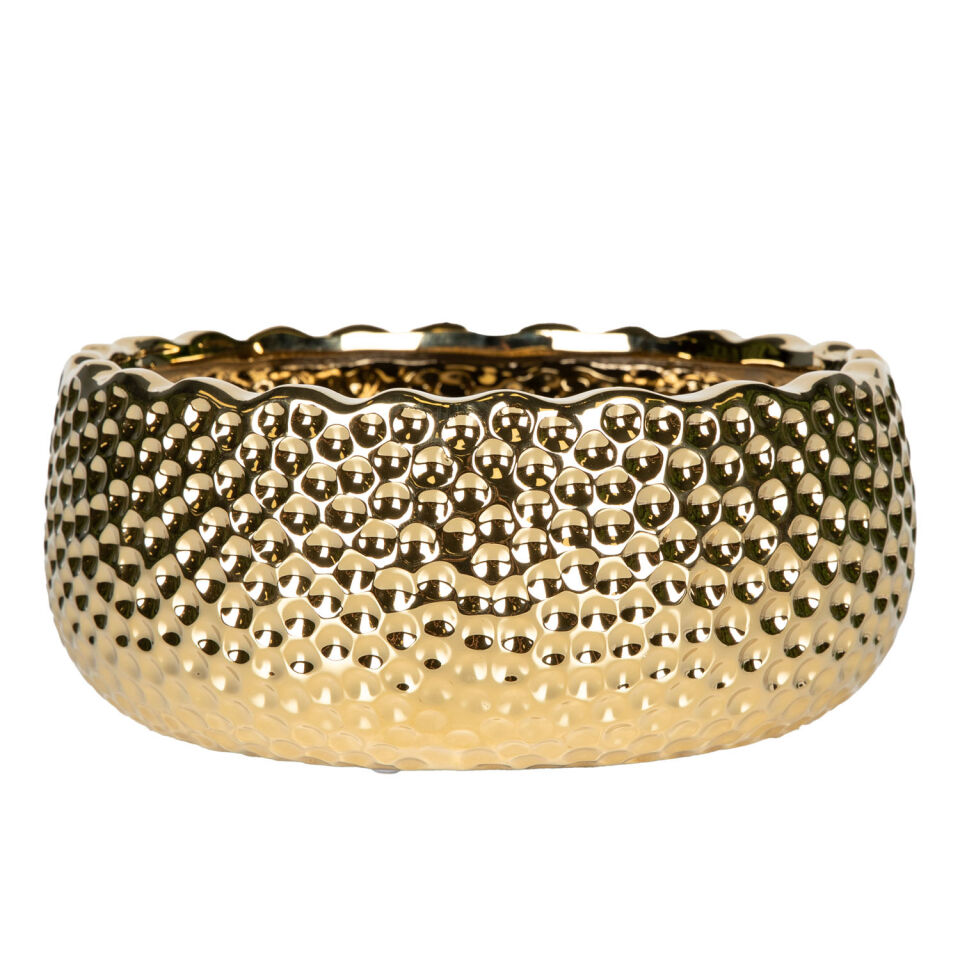 Seramik Kase Yuvarlak Gold 23x10 Cm.