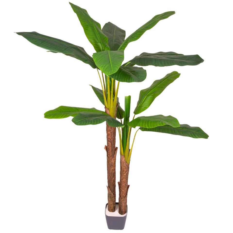 Yapay Muz Ağacı, Gerçek Dokulu, Yeşil - 19 Yaprak, 190 cm