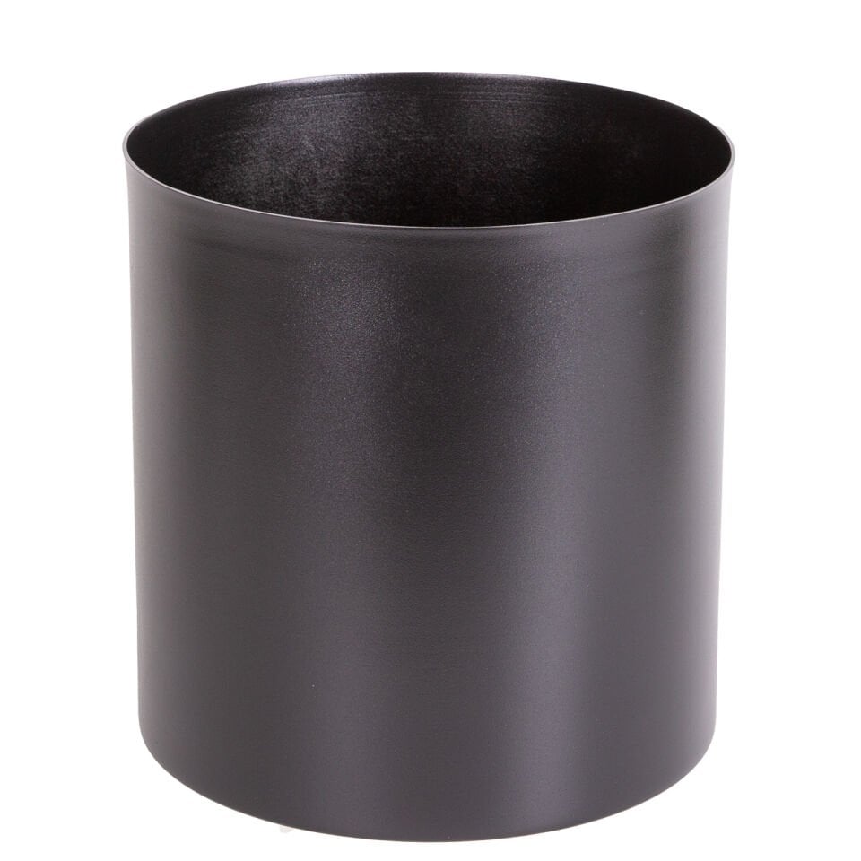 Alüminyum Saksı, Silindir, Siyah - 25x25 cm