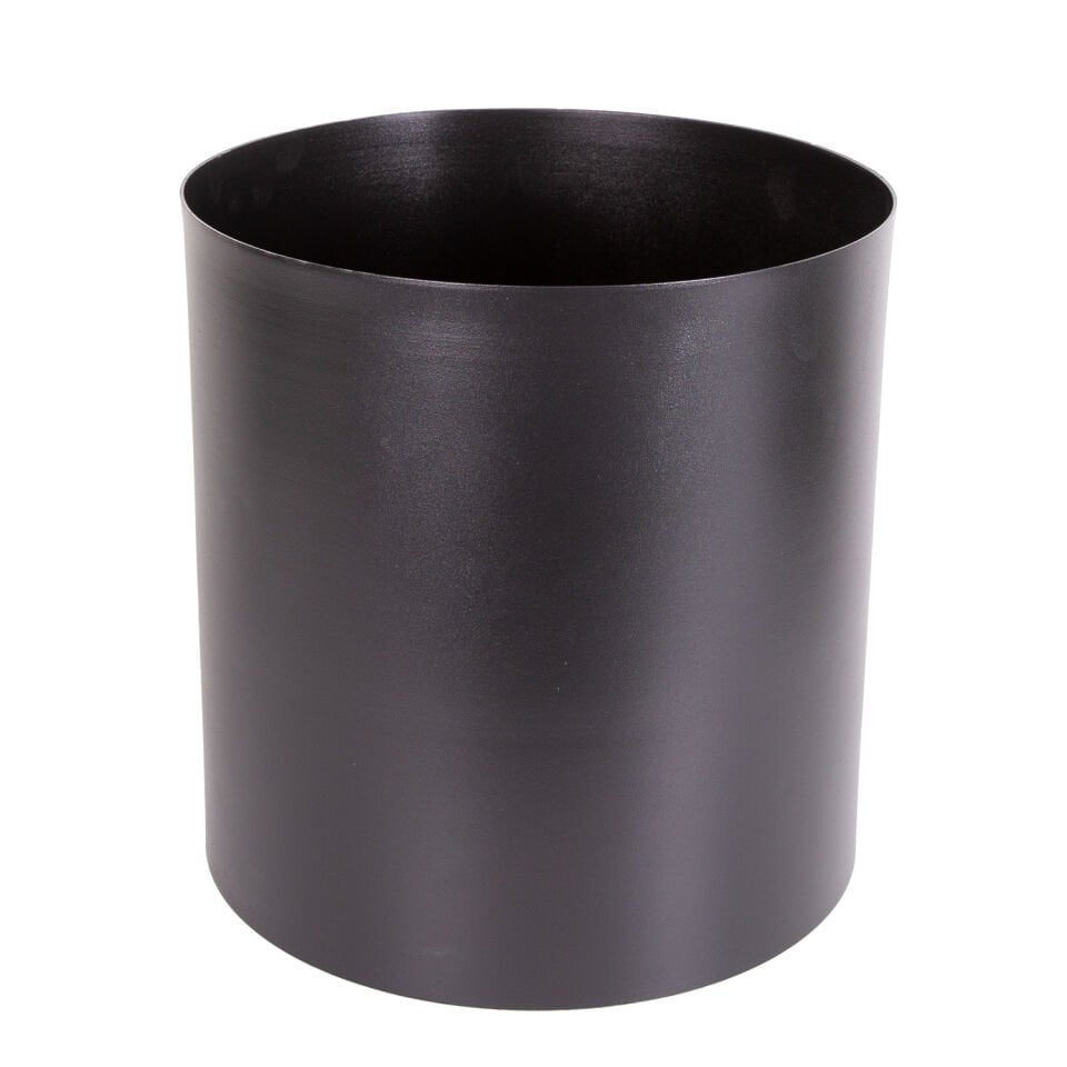 Alüminyum Saksı, Silindir, Siyah - 30x30 cm