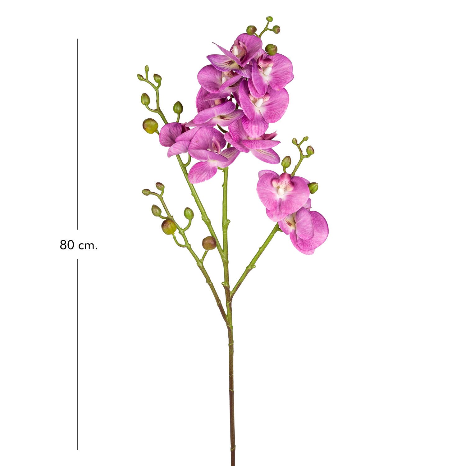 Yapay Çiçek, Orkide, Gerçek Dokulu, Mor - 80 cm