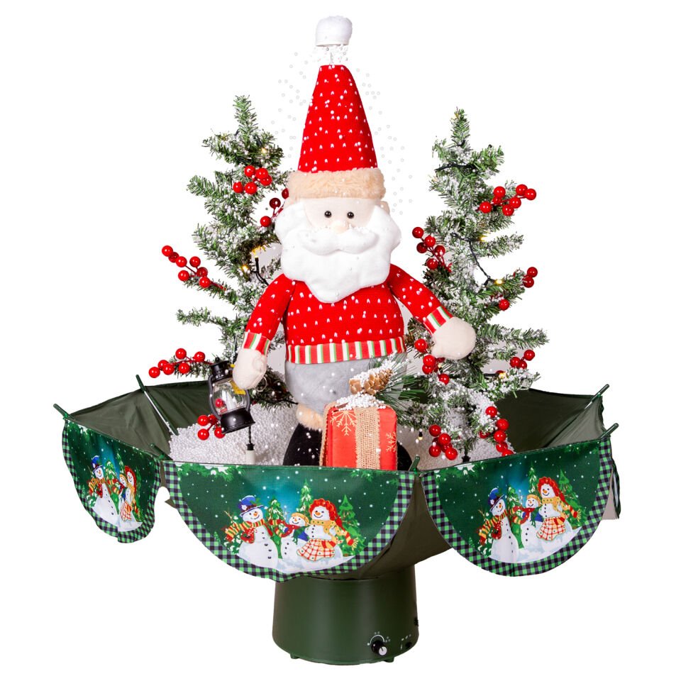 Yılbaşı Kar Fıskiyeli Noel Baba - Işıklı, Müzikli, 65x75 cm