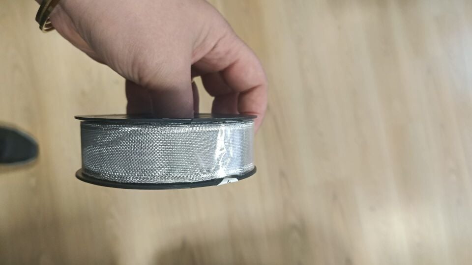 Kurdele, Simli, Gümüş - Uzunluk 20 mt, Genişlik 2,5 cm