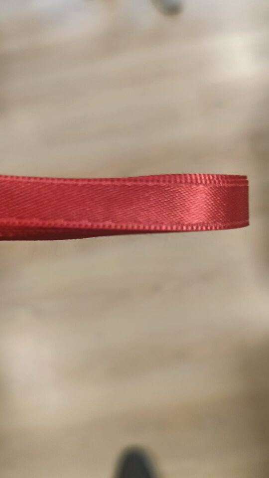 Kurdele, Saten, Kırmızı - Uzunluk 10 mt, Genişlik 1 cm