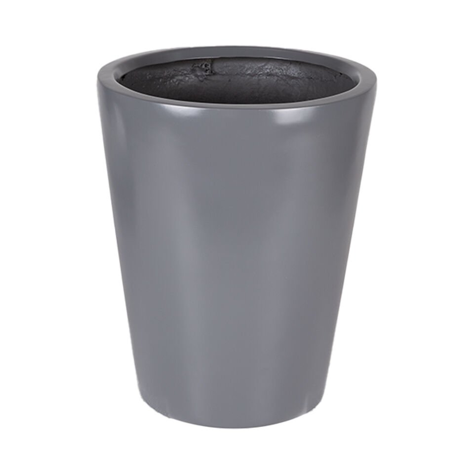 Fiber Saksı, Düz Konik, Küçük, Antrasit - 45x37,5 cm