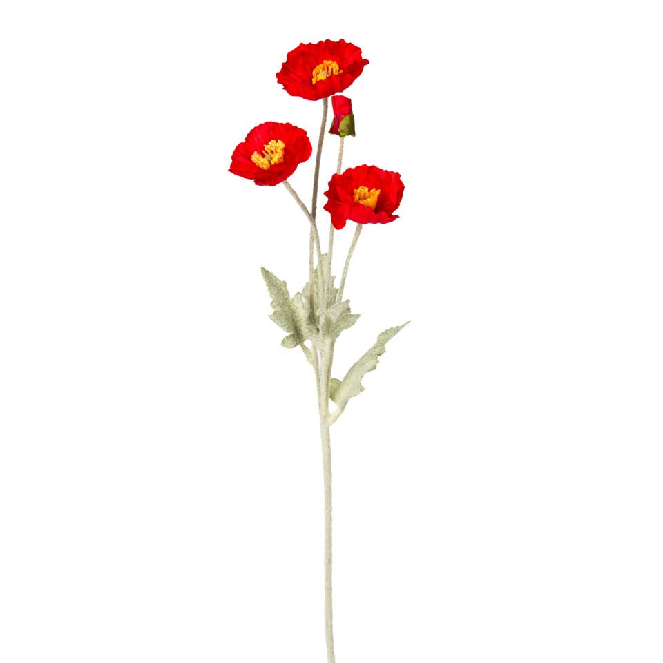 Yapay Çiçek, Gelincik, Kırmızı - 58 cm