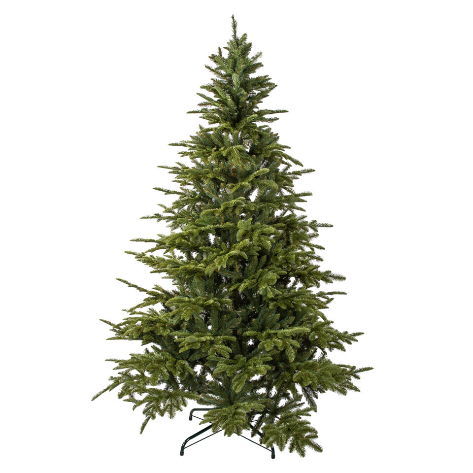 Yapay Yılbaşı Çam Ağacı Nobilis Yeşil 210 cm 2855 Dal Ucu - Gerçek Görünümlü Noel Ağacı, Çap 125 cm