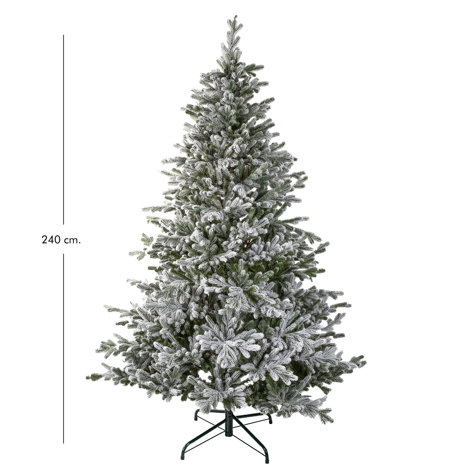Yapay Yılbaşı Çam Ağacı Nordic Spruce Karlı 240 cm 6473 Dal Ucu - Kar Yağmış Görünümlü Noel Ağacı, Çap 140 cm