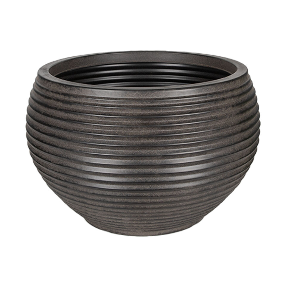 Yuvarlak Premium Kalın Plastik Saksı Koyu Kahverengi 70X45.5 Cm.