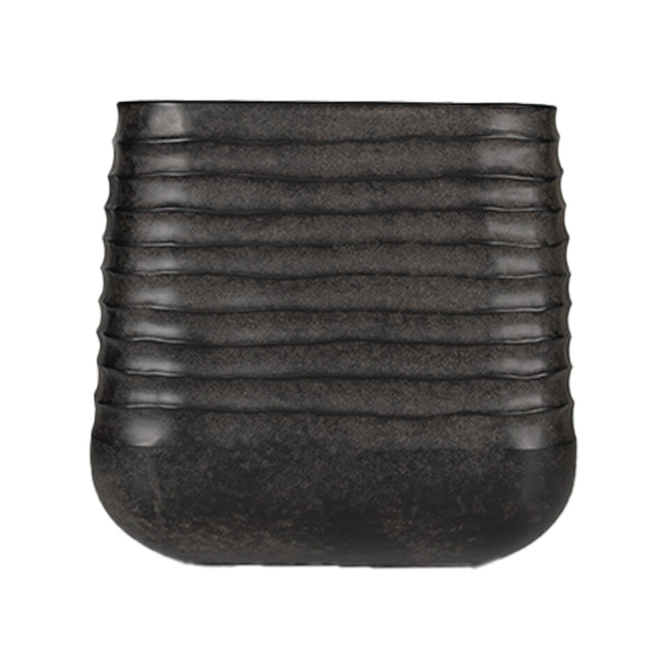 Kare Premium Kalın Plastik Saksı Koyu Kahverengi 38x37 Cm.