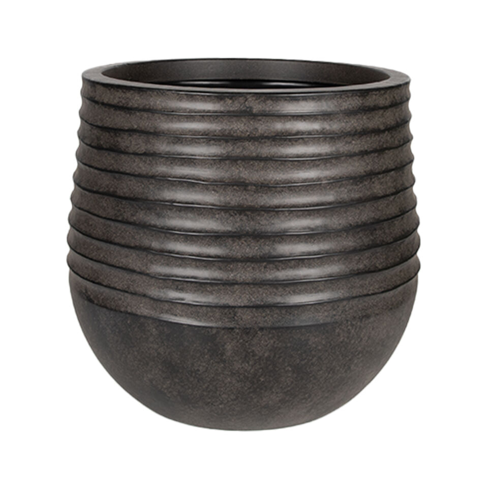 Yuvarlak Premium Kalın Plastik Saksı Koyu Kahverengi 53X49 Cm.