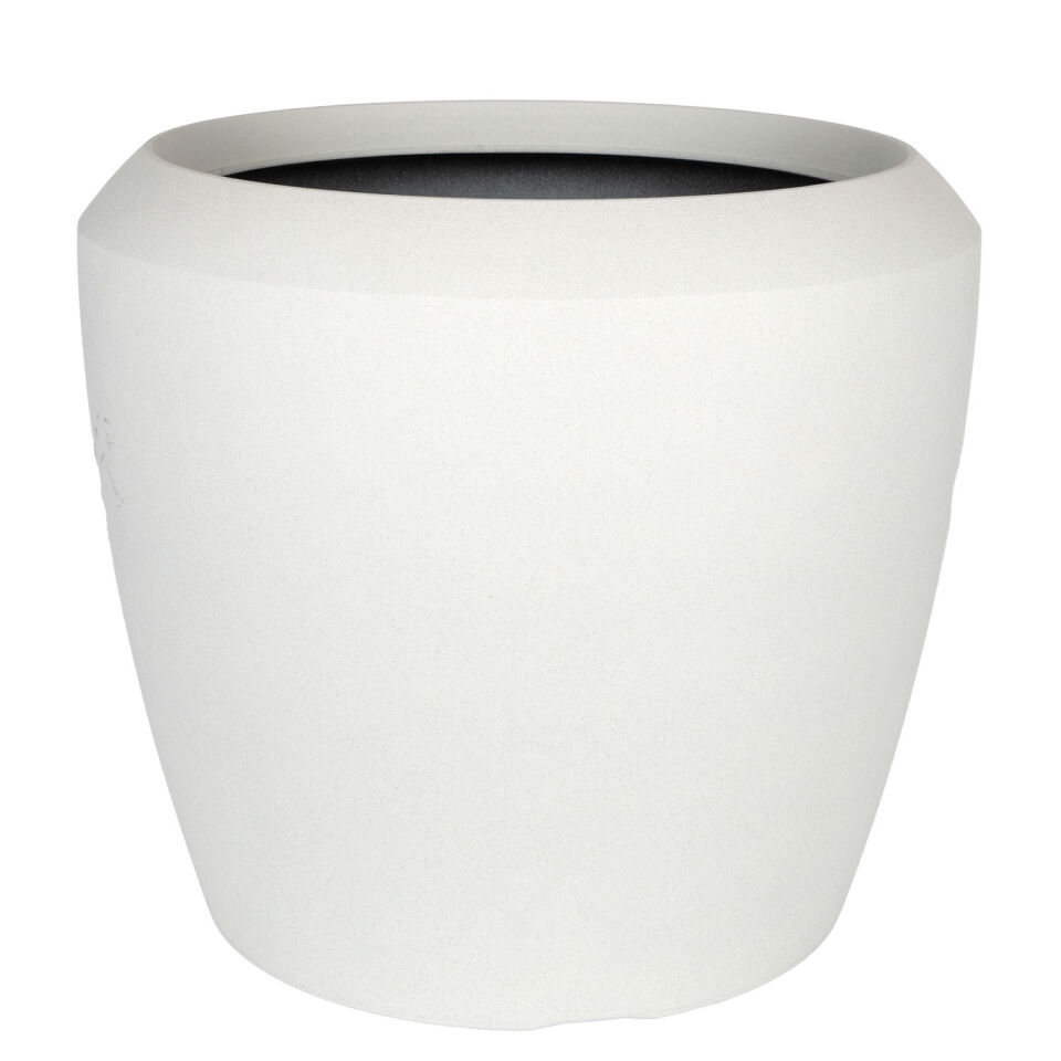 Plastik Saksı Oval Kum Efektli Beyaz 44X39.5 Cm.