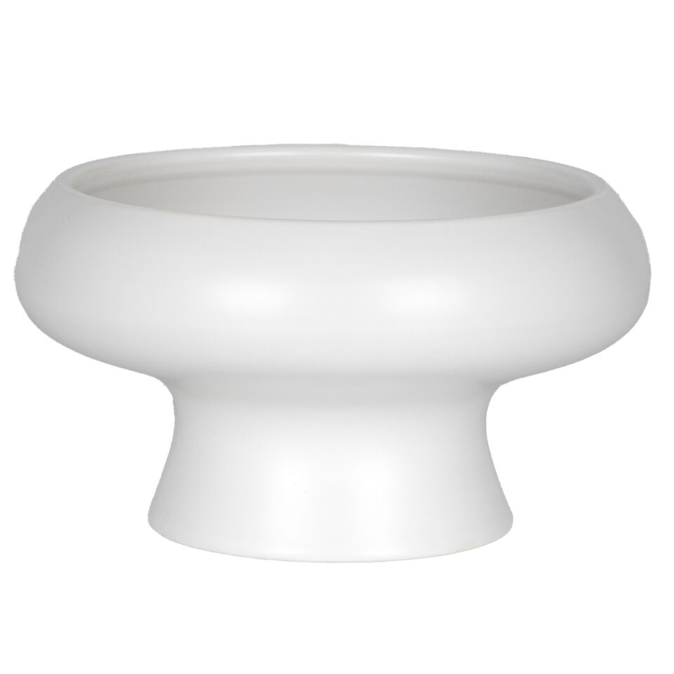 Dekoratif Ayaklı Seramik Saksı Beyaz 16x8,5 Cm.