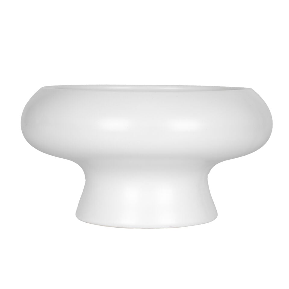 Dekoratif Ayaklı Seramik Saksı Beyaz 22x11 Cm.
