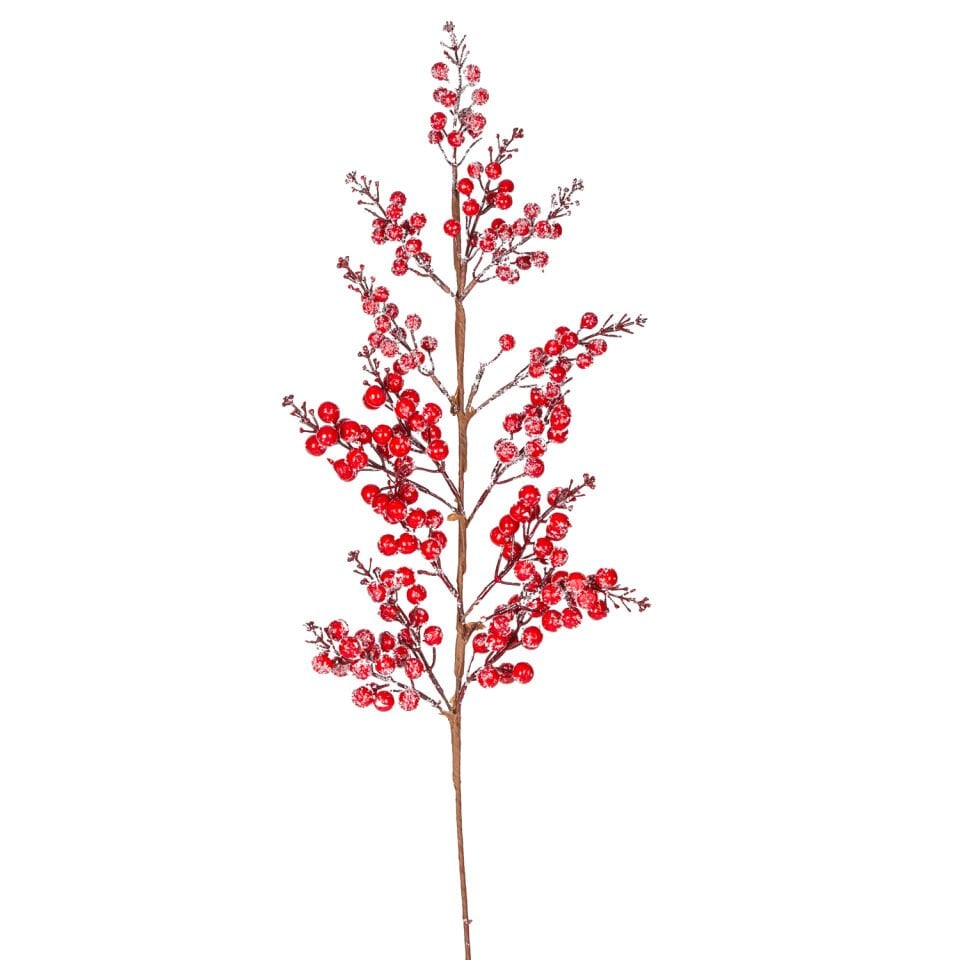 Yılbaşı Süsü, Pike Berry Kokina, Kırmızı - Karlı, 100 cm