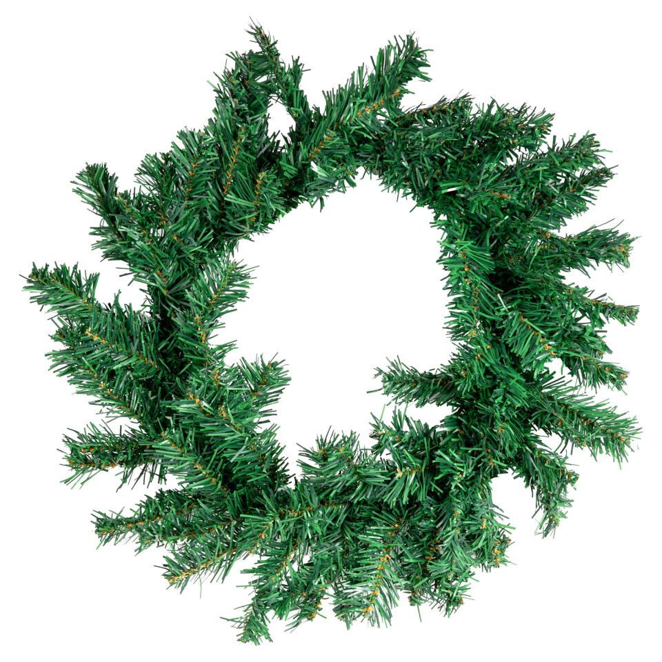 Yılbaşı Kapı Süsü, Çam Dallı Sade Çelenk, Yeşil - 40 cm