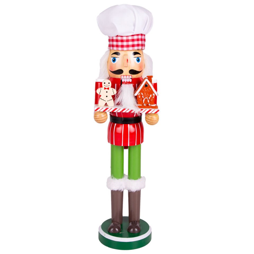 Yılbaşı Süsü, Kurşun Asker, Fındıkkıran, Aşçı, Kırmızı-Yeşil - 37 cm