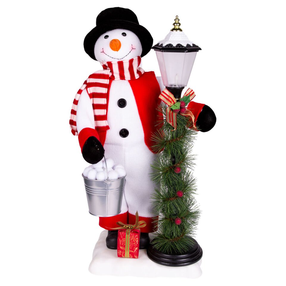 Yılbaşı Kardan Adam, Sokak Lambalı, Işıklı, Hareketli, Müzikli - 63 cm