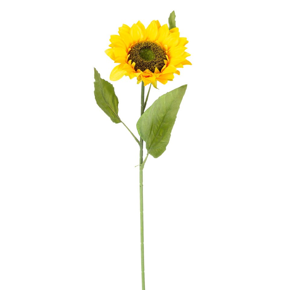 Yapay Ayçiçeği, Dal, Sarı-Yeşil - 15x75 cm
