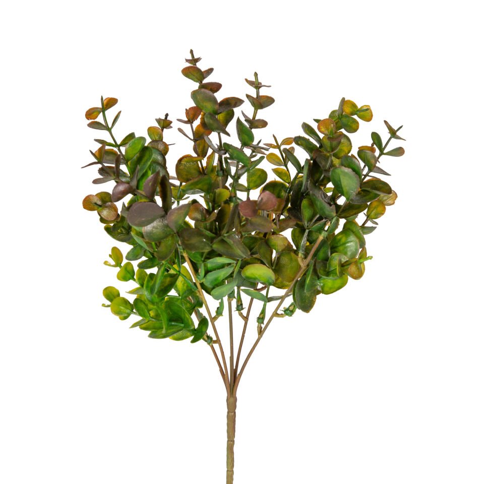 Yapay Çiçek, Okaliptus, Kahve-Yeşil - 30 cm