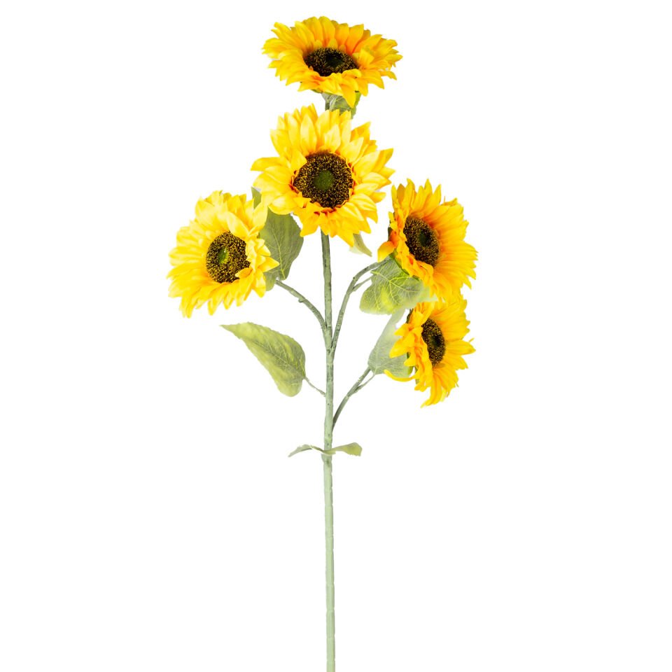 Yapay Ayçiçeği, Demet, Sarı - 5 Çiçekli, 93 cm
