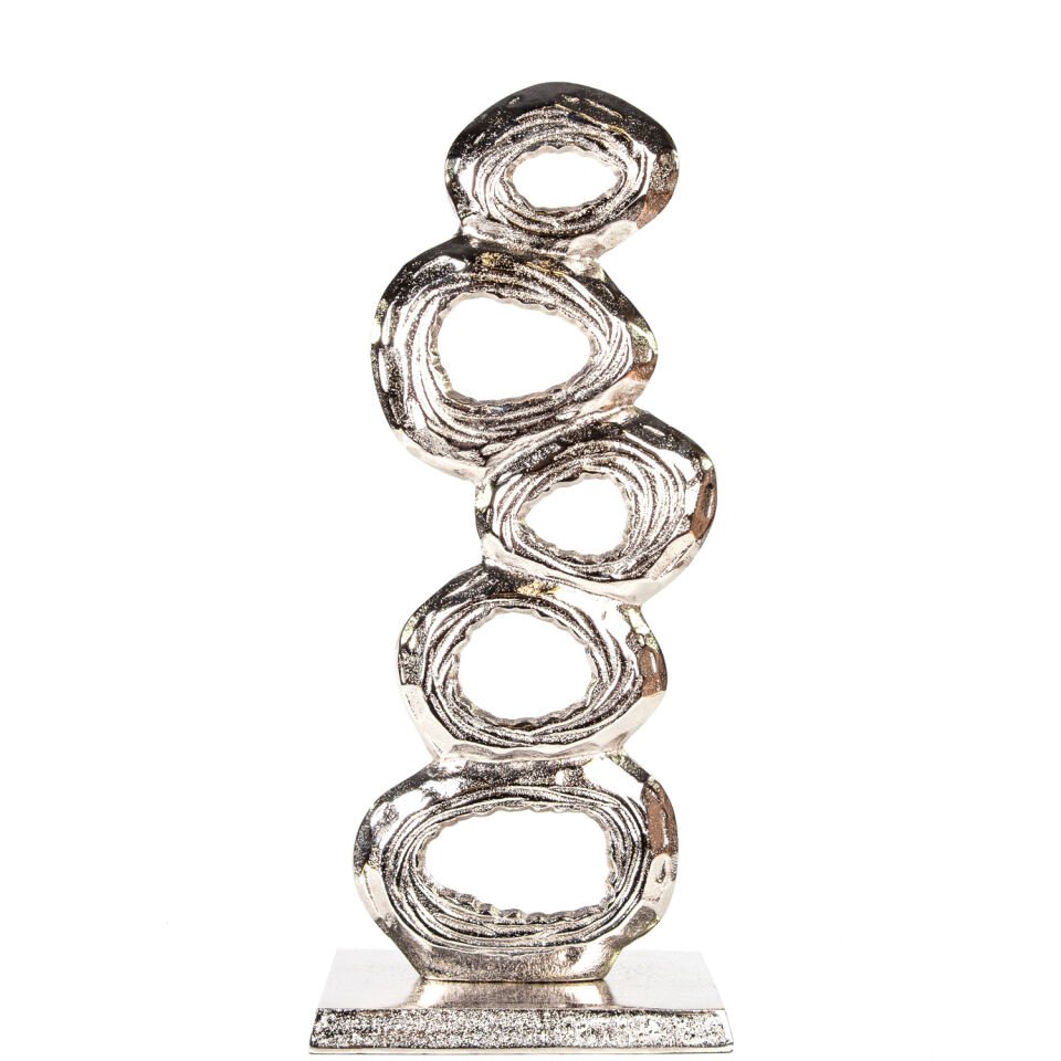 Metal Dekoratif Sanatsal Obje, Gümüş - 22x12x52 cm