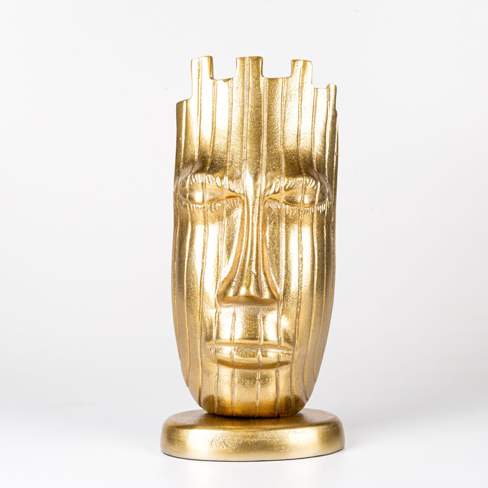 Metal Yüz Dekor, Gold - 16x35x11 cm