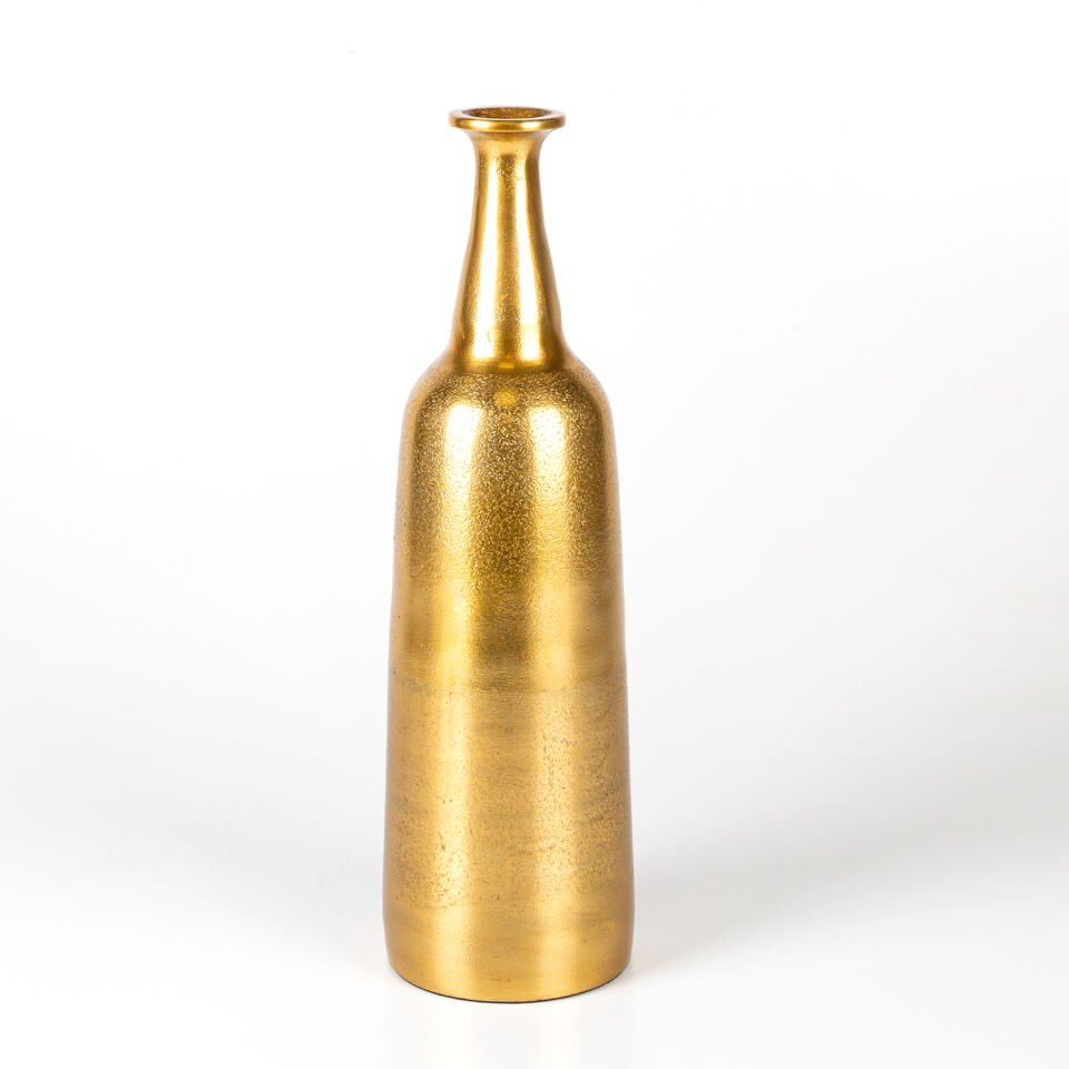 Metal Vazo, Gold - 11x39x11 cm