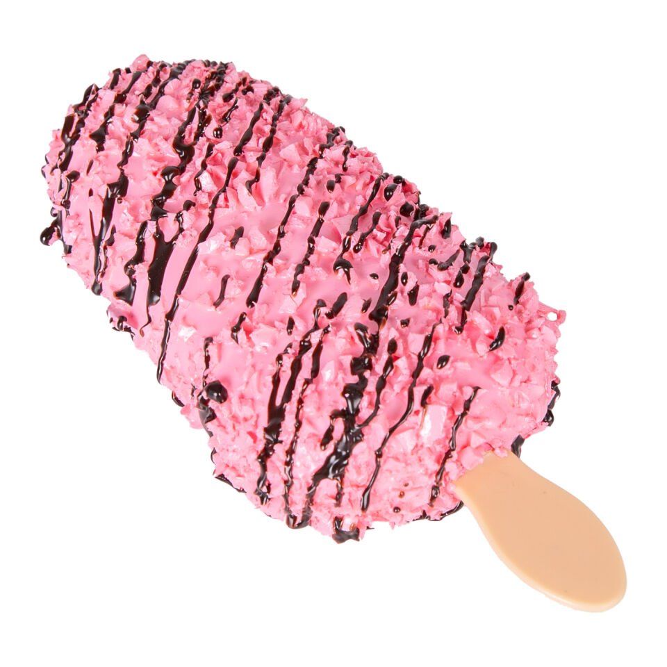 Yapay Dondurma, Çilekli, Pembe - 6x12 cm