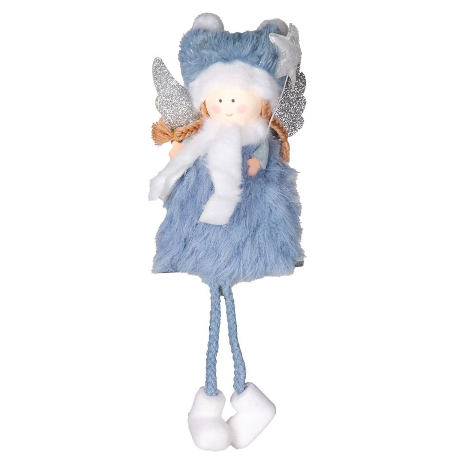 Yılbaşı Süsü, Peri Figürlü, Mavi - 11x27 cm