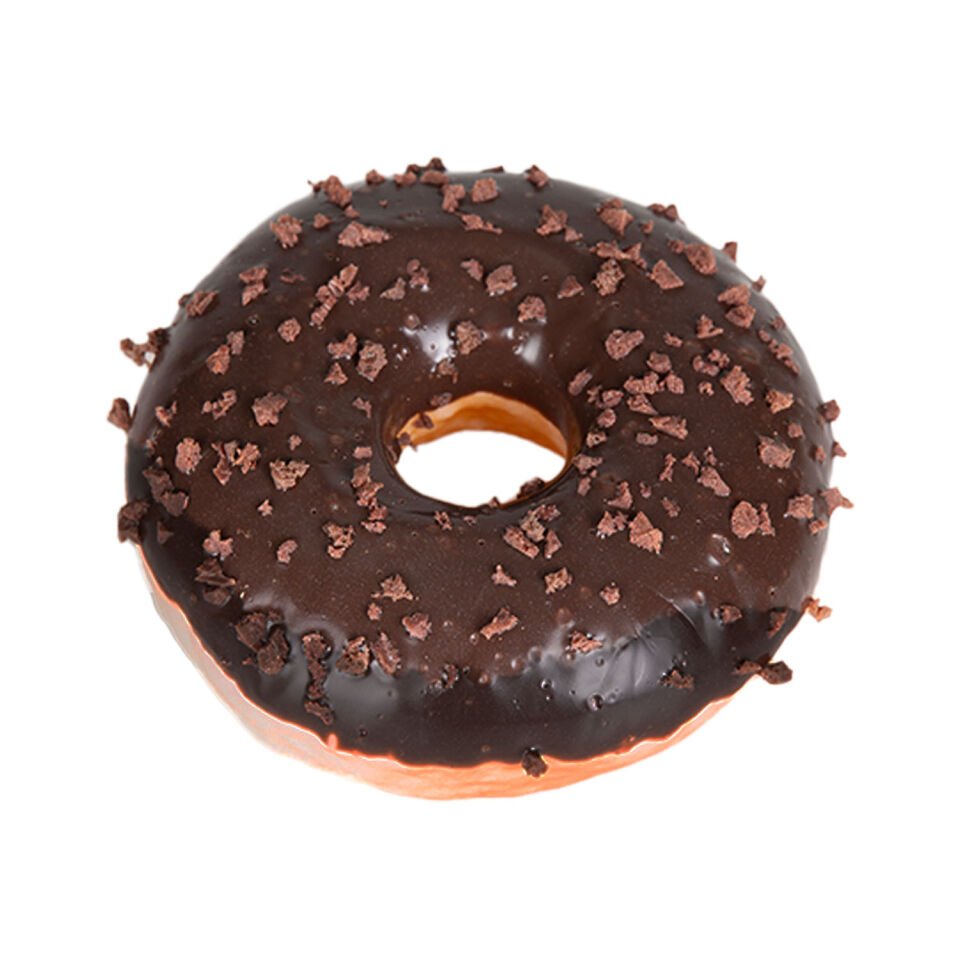 Yapay Donut, Çikolata, Üstü Çikolata Parçacıklı, Siyah - 10x4 cm