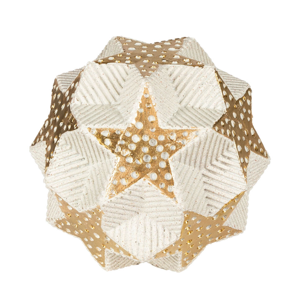 Dekoratif Figür Yıldız Gold-Beyaz 16x14 Cm.