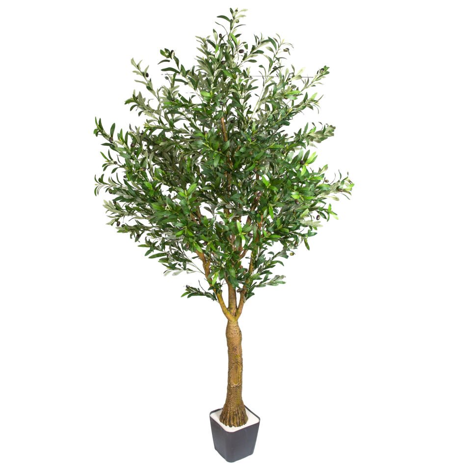 Yapay Zeytin Ağacı, Yeşil - 3578 Yaprak, 154 Meyveli, 240 cm