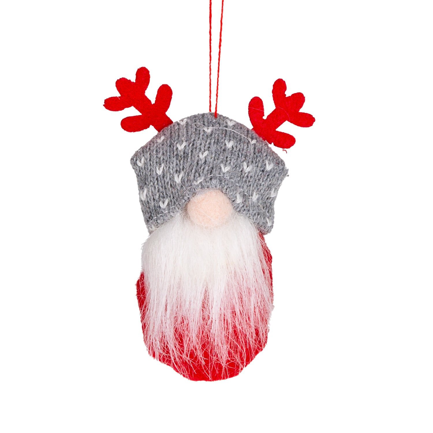 Yılbaşı Süsü, Cüce Figür, Örgü Şapkalı, Karışık Renkli - Sakallı, Kutulu, 6'lı Paket, 10 cm