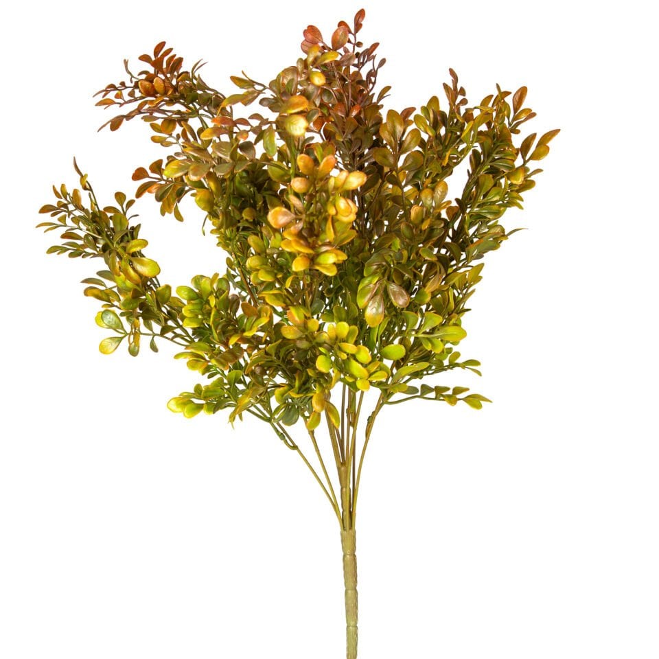 Yapay Bitki, Şimşir Demet, Kızıl/Yeşil - 55 cm