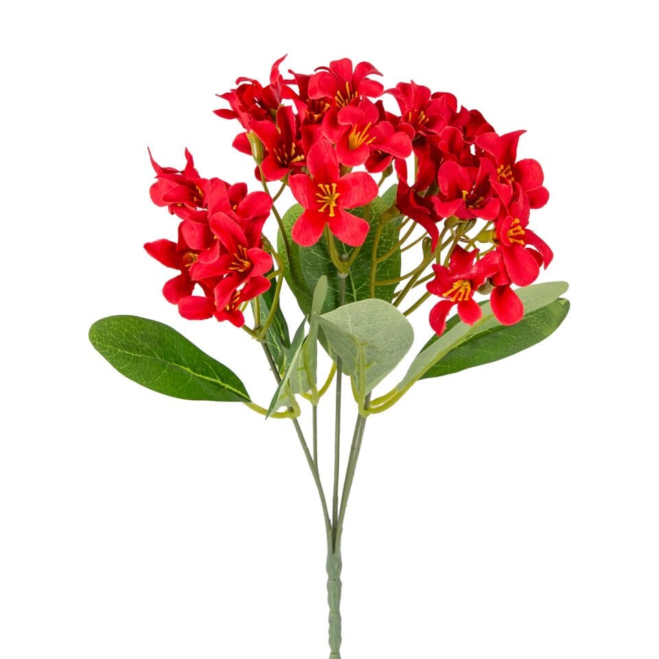 Yapay Çiçek, Nergis Demeti, Kırmızı - 30 cm