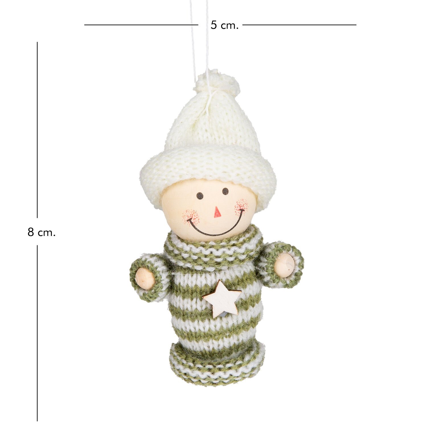 Yılbaşı Süsü, Örgü Figür, Karışık Renkli - Yıldızlı, Kutulu, 10'lu Paket, 8 cm