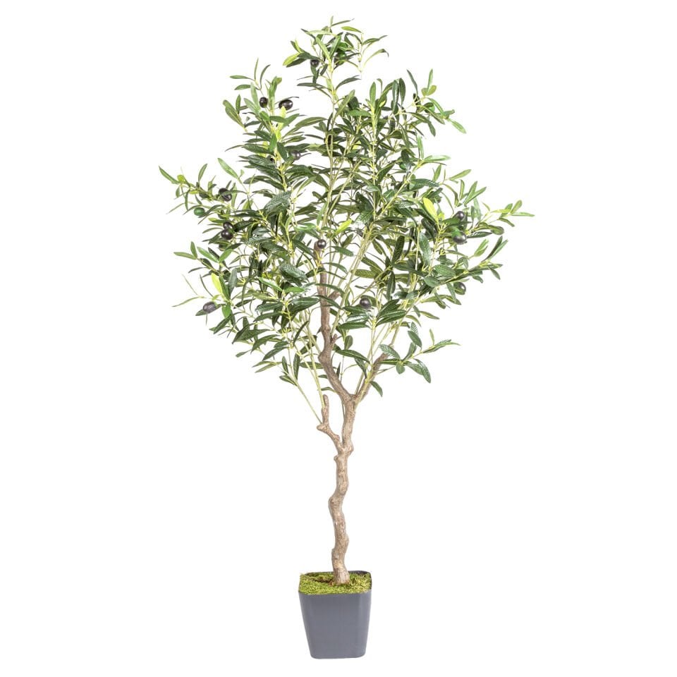 Saksıda Yapay Zeytin Ağacı, Yeşil - 918 Yaprak, 120 cm