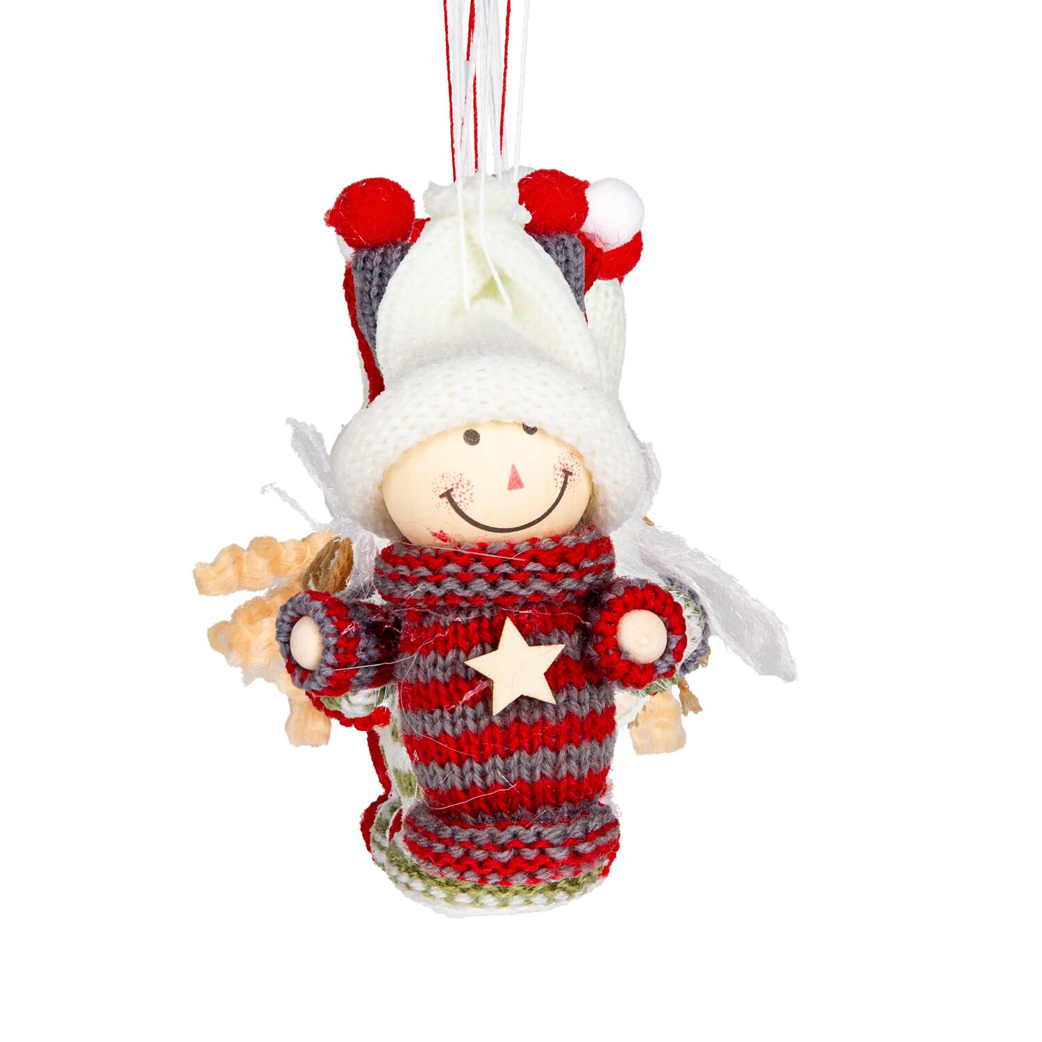 Yılbaşı Süsü, Örgü Figür, Karışık Renkli - Kutulu, 10'lu Paket, 8 cm