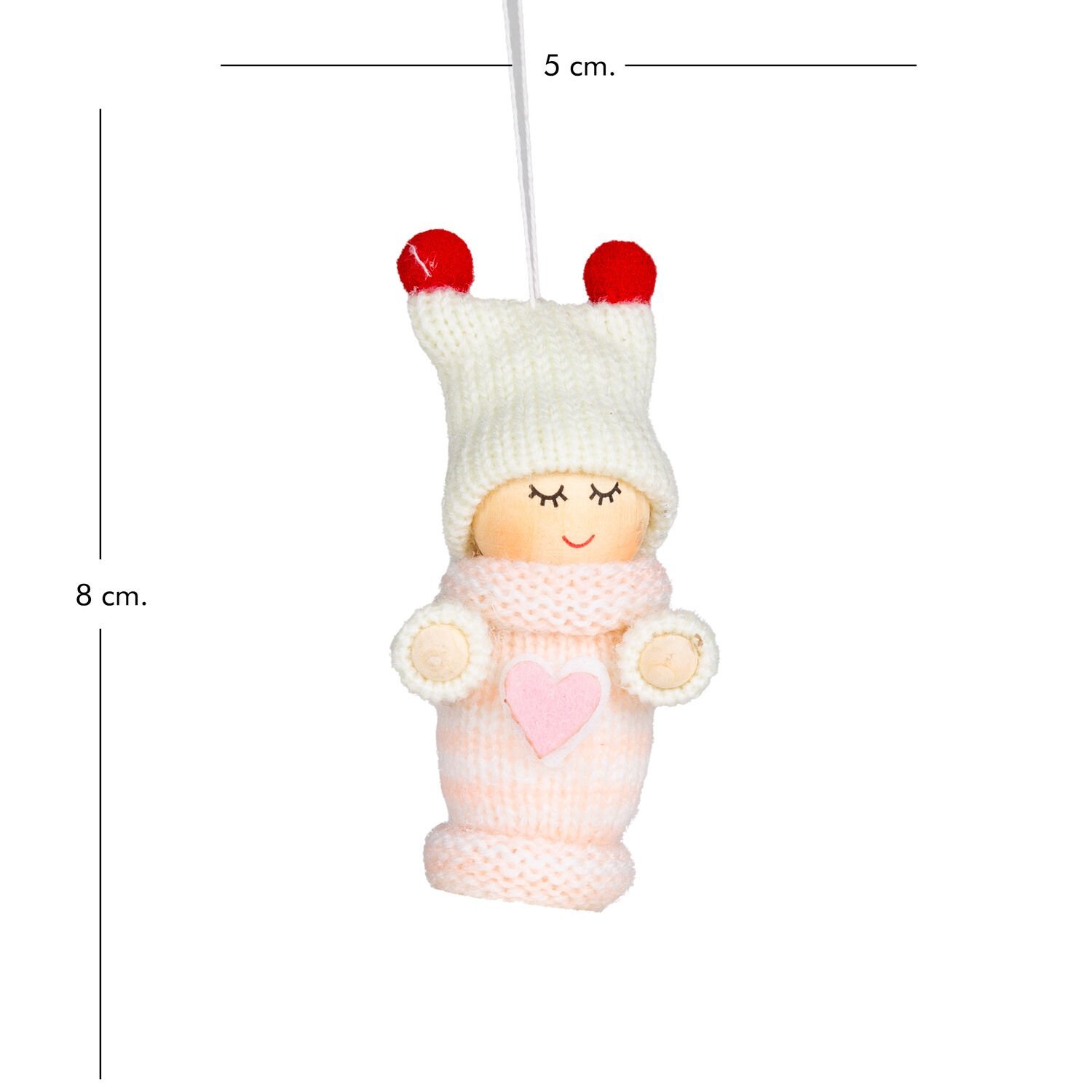 Yılbaşı Süsü, Örgü Figür, Karışık Renkli - Kutulu, 10'lu Paket, 8 cm