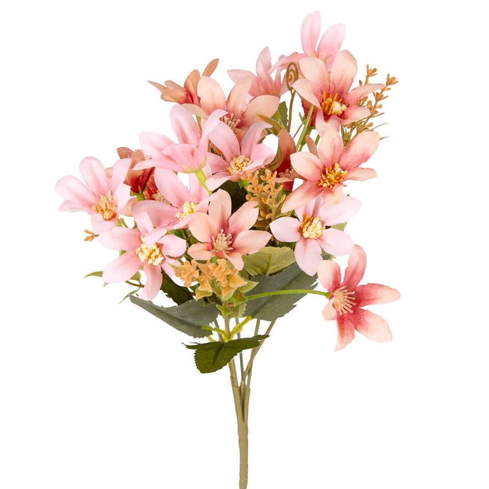 Yapay Çiçek, Lilyum-Zambak Demeti, Pembe - 30 cm