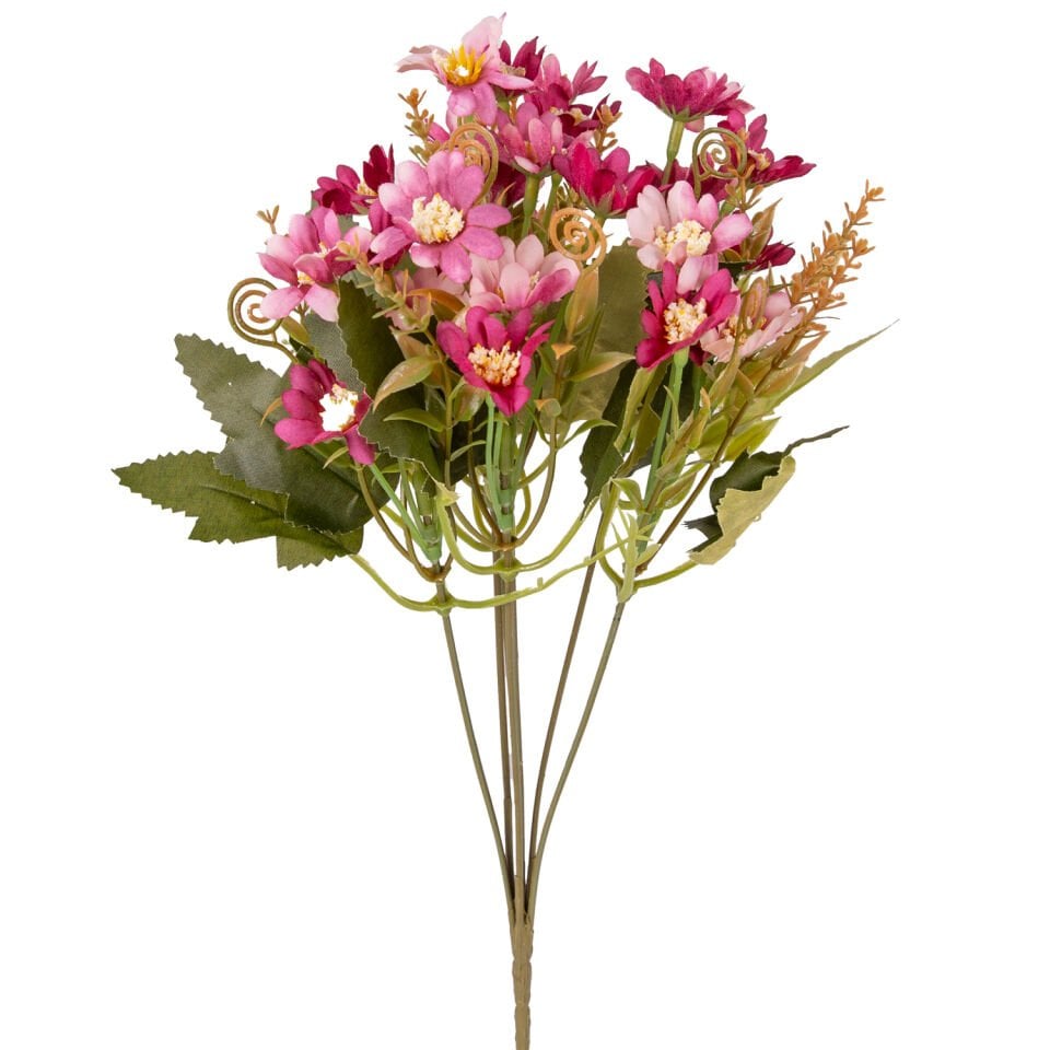 Yapay Çiçek, Papatya Demet, Fuşya-Pembe - 35 cm