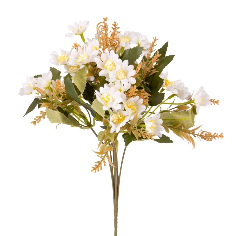 Yapay Çiçek, Papatya Demet, Beyaz - 35 cm