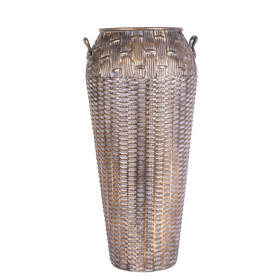 Metal Saksı, Kulplu - 29x29x62 cm