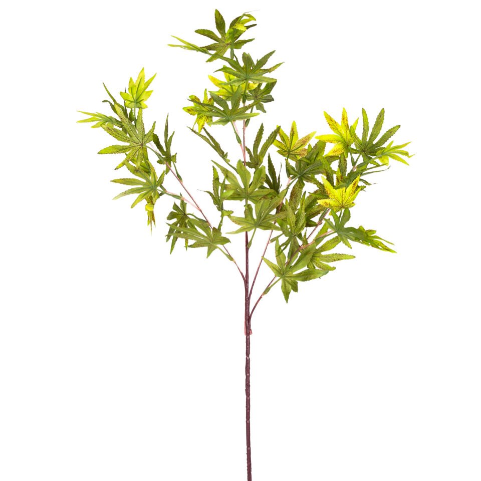 Yapay Bitki, Çatallı Akçaağaç Dalı, Yeşil - 80 cm