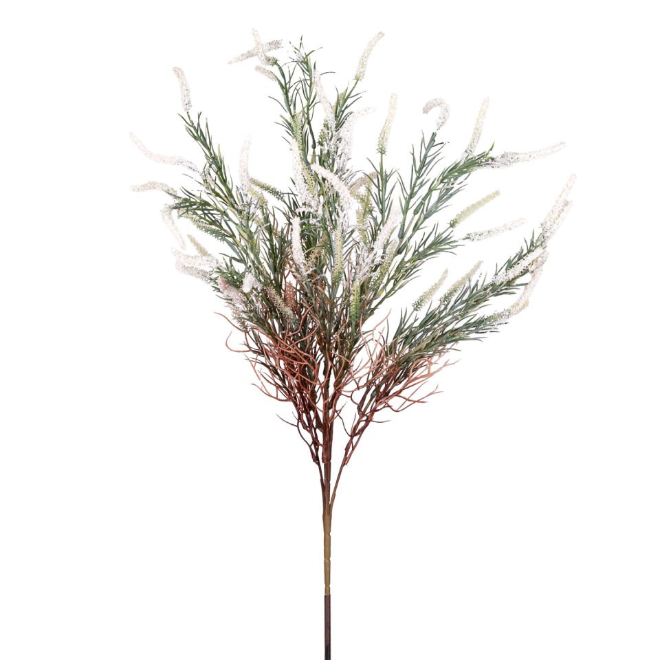 Yapay Çiçek, Lavanta Demet, Yeşil-Beyaz - 65 cm