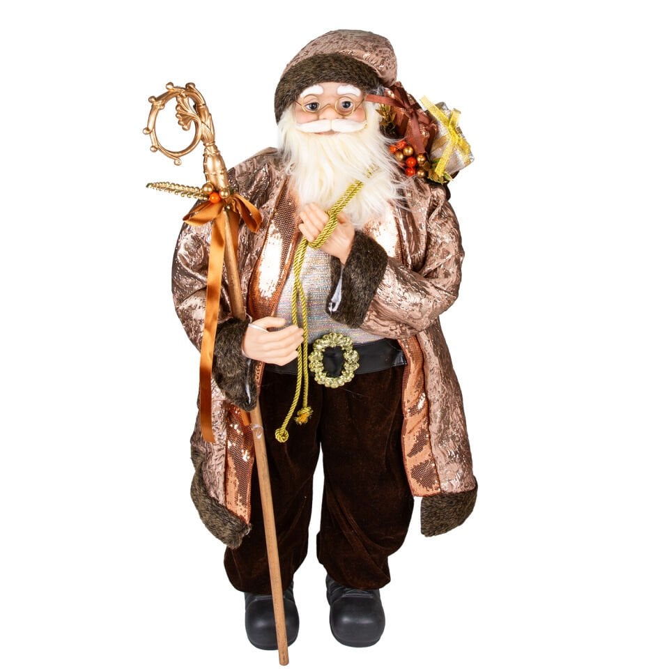 Yılbaşı Noel Baba, Asalı, Kahverengi - 42x35x90 cm